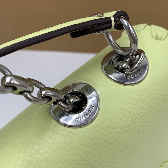 COACH NWT Lane Shoulder Bag With Whipstitch COLOR:
Silver/Pale Lime - Picture 11 of 16